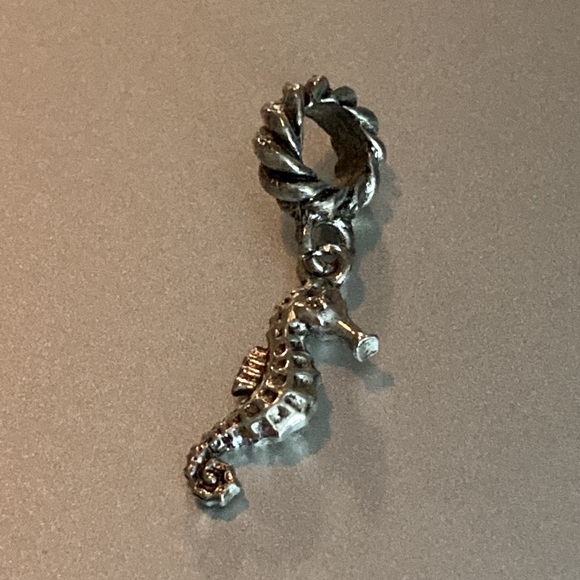 NWOT - EFFY Dark Silvertone Seahorse Hanging Slider Charm - Picture 4 of 11